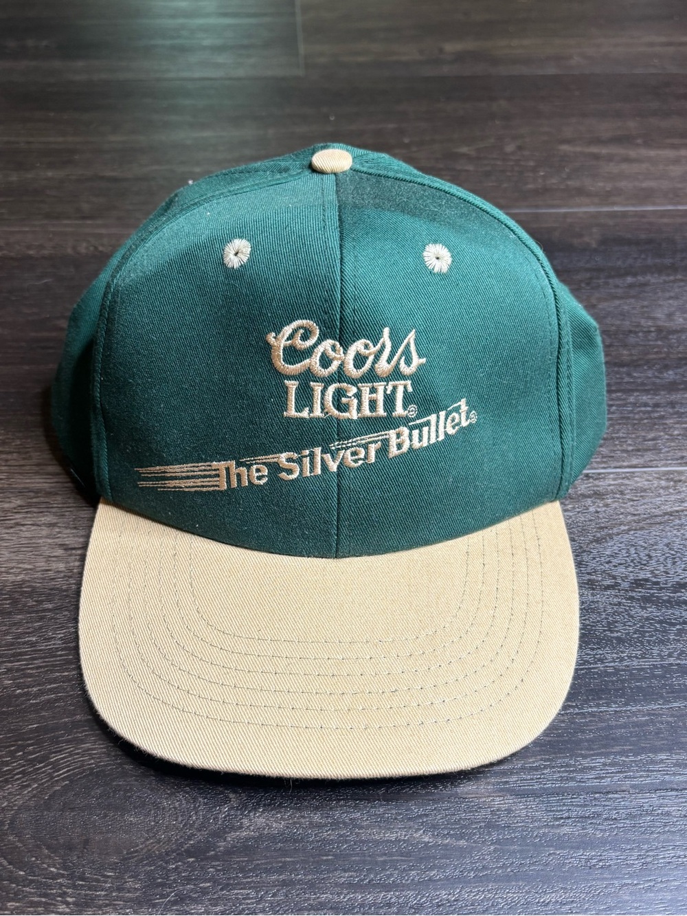 Vintage Coors Light “the Silver Bullet” SnapBack Hat Dark Green